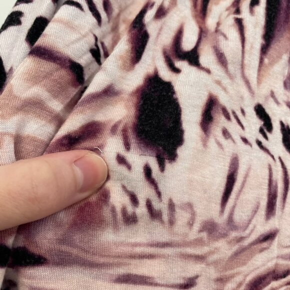 JENNIFER LOPEZ Plus Size Strappy Asymmetrical Top Mauve Purple ish Animal Print - Picture 11 of 16